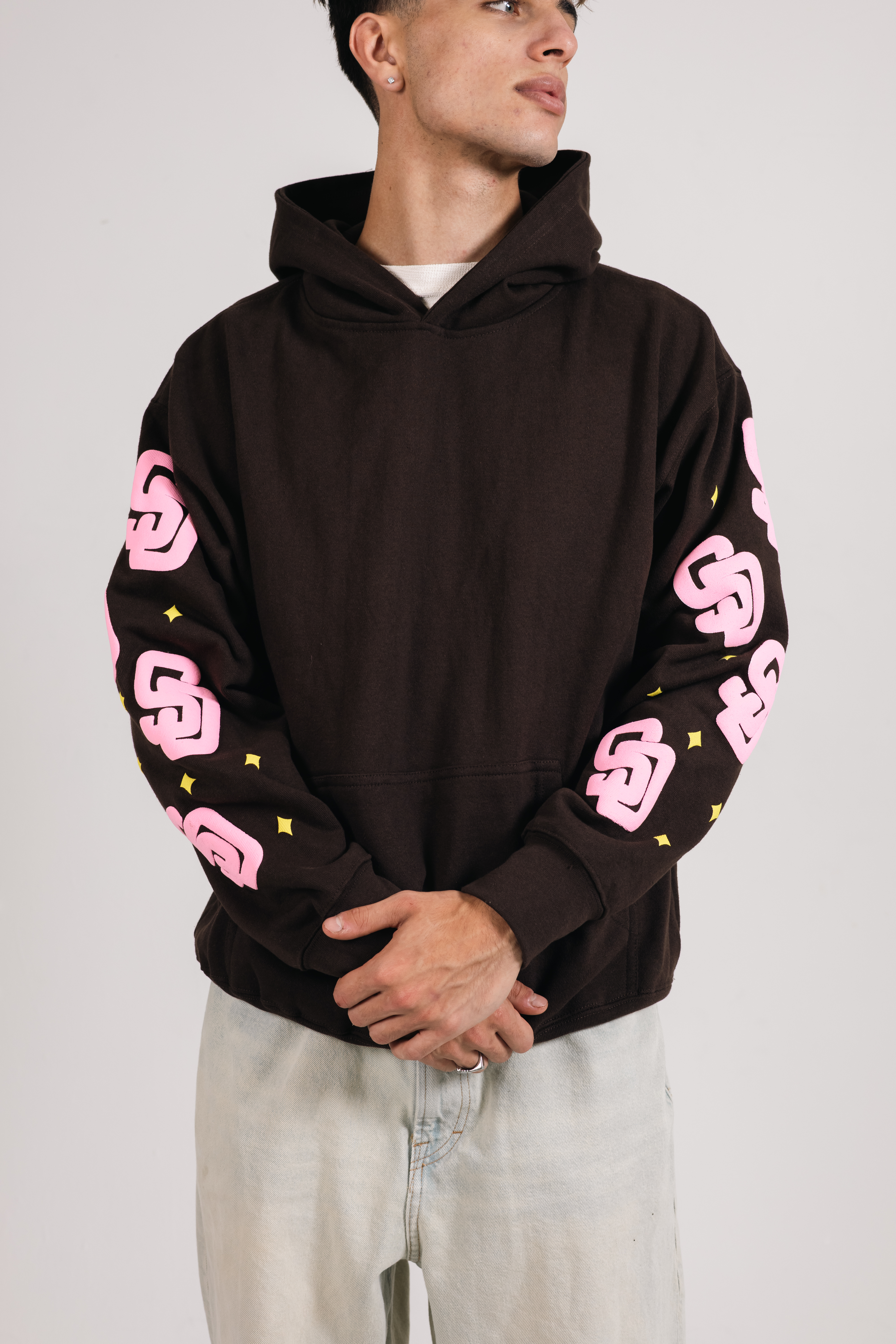 SD Men’s Oversized Mocha Starset Scattered Hoodie