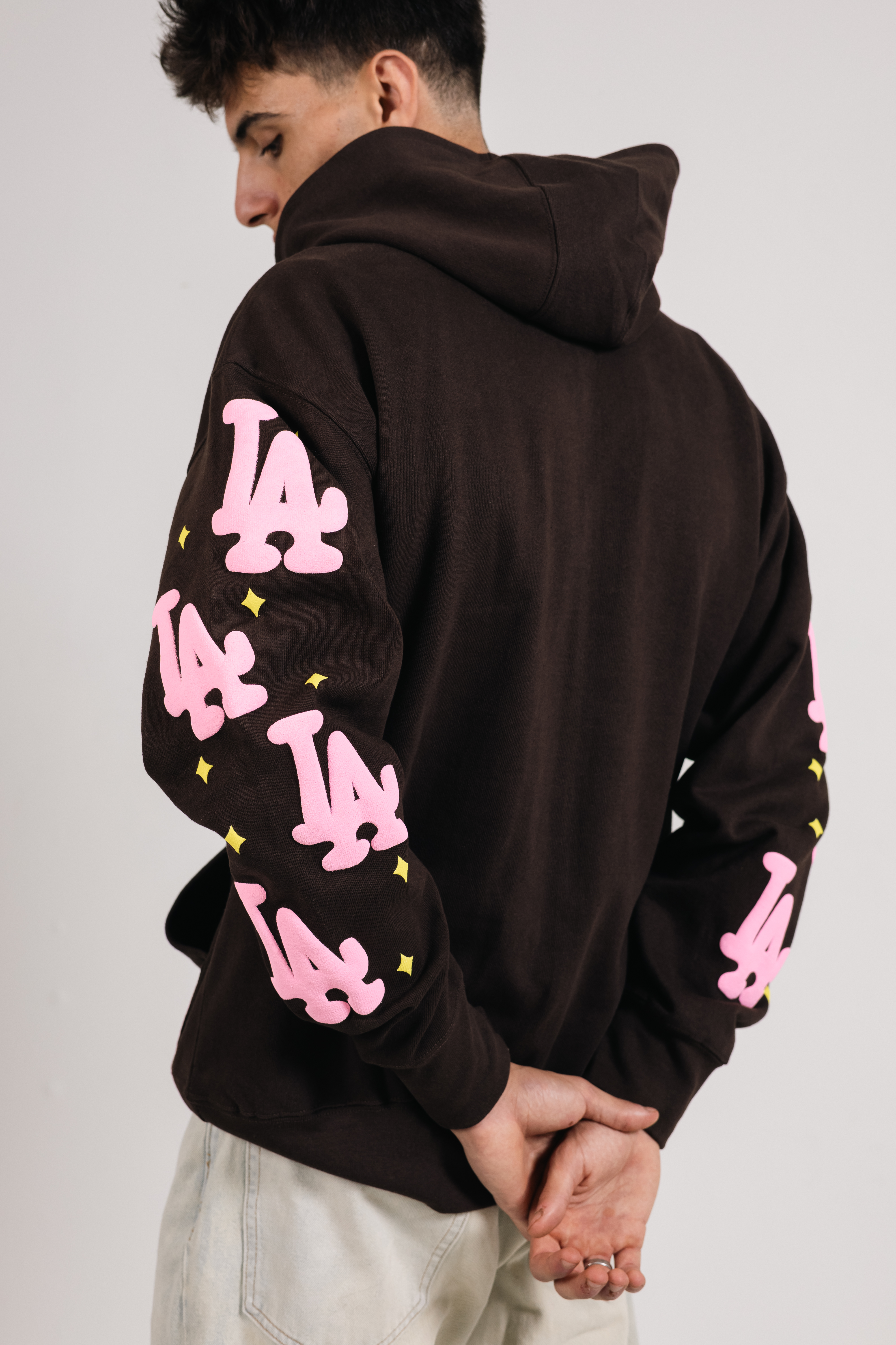 LA Men’s Oversized Mocha Starset Scattered Hoodie