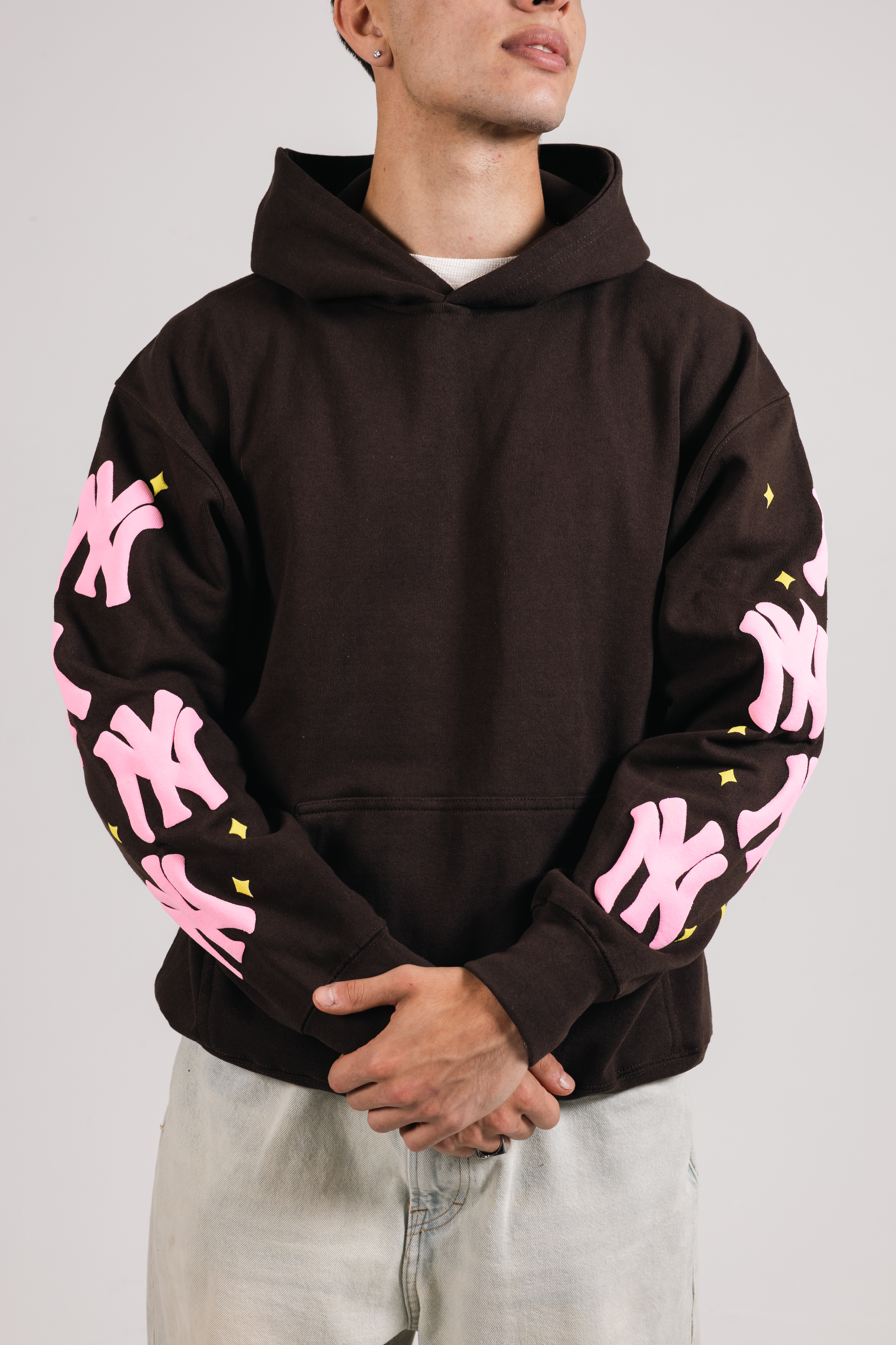 NY Men’s Oversized Mocha Starset Scattered Hoodie